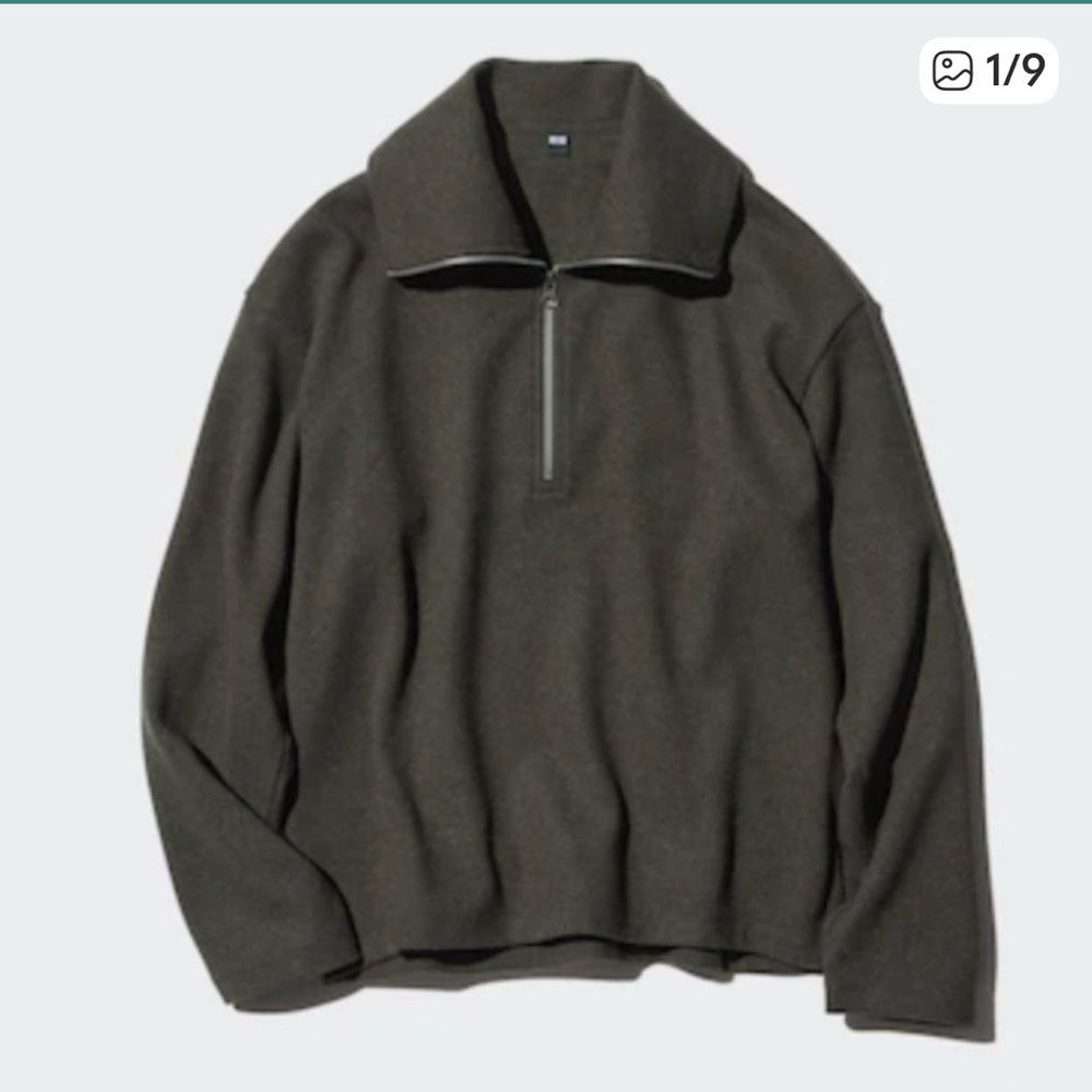 Uniqlo Women's quarter zip dark olive size M